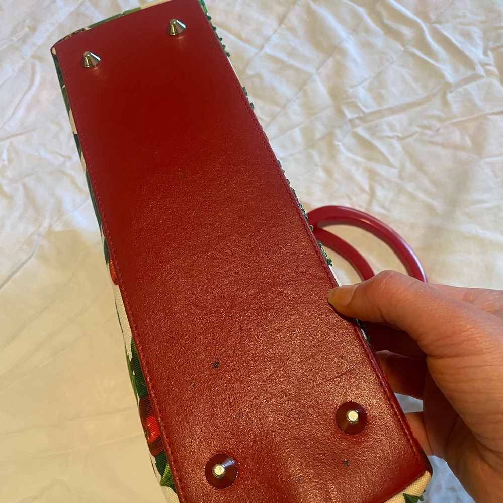 Isabella Fiore Cherry Print Tote with Red Handles - Picture 4 of 5